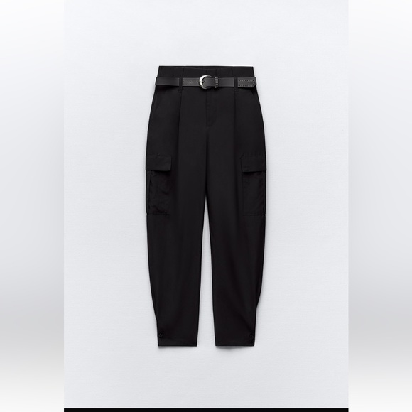 BELTED PAPERBAG PANTS - Picture 7 of 12